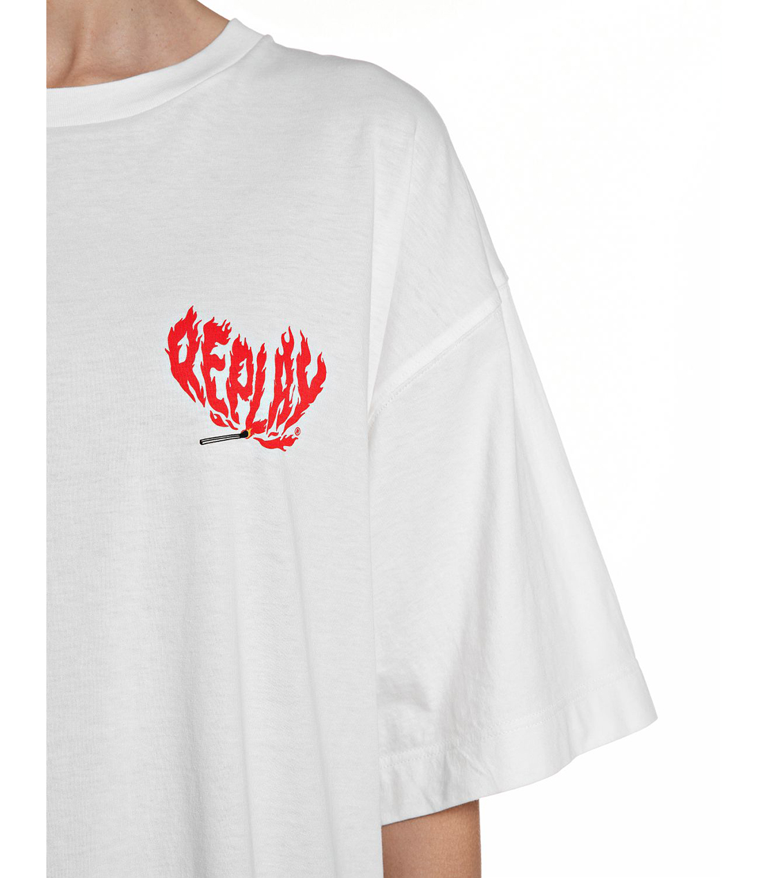 コットンジャージーFIREプリントTシャツ 詳細画像 オフホワイト 4